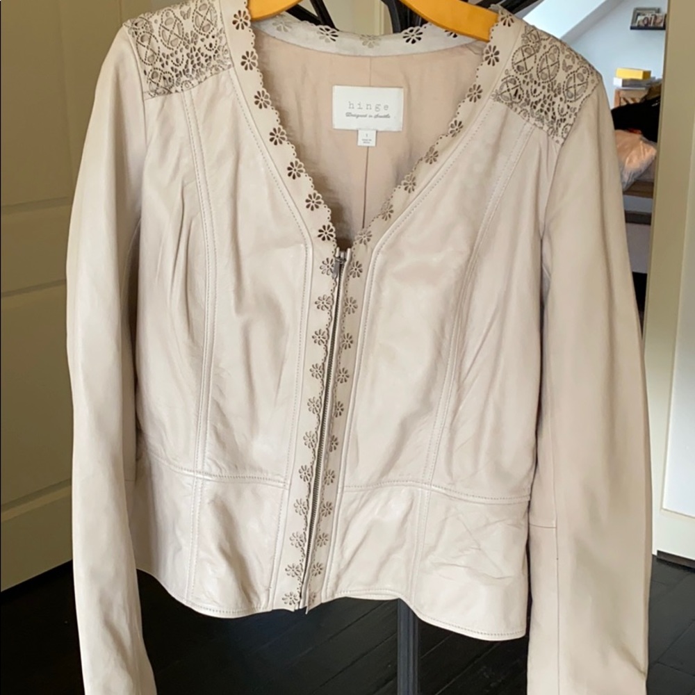 Hinge leather jacket